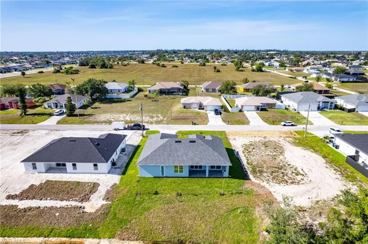 Aerial view of residential area