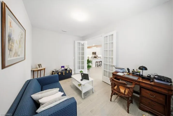 Office space featuring french doors