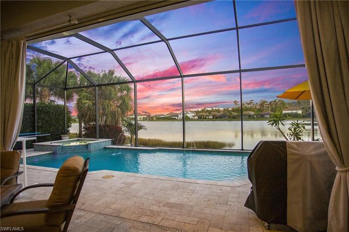 Pool at sunset