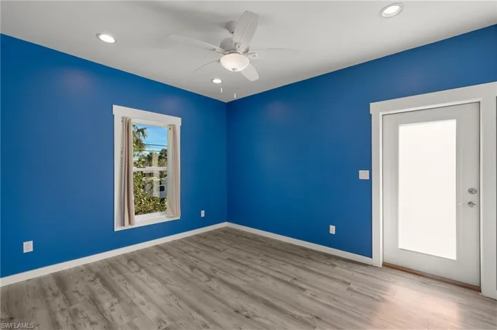 Master bedroom with access to a second stair access