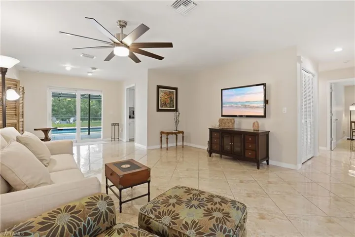Living/Dining Room with view of Front Hallway.
