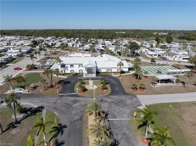 Aerial view of residential area