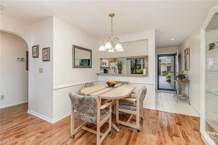 Dining area featuring light wood-type flooring
