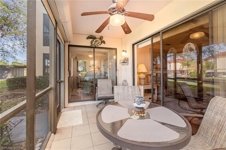 Lanai, ceiling fan, storm shutter