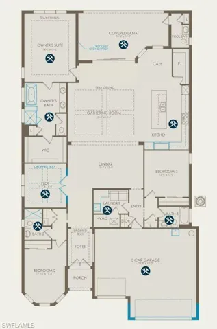 Floor plan with options selected