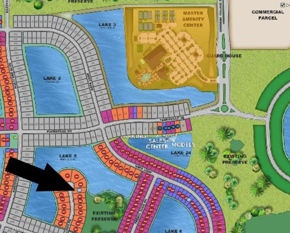 Site map: Lot 288 with water views