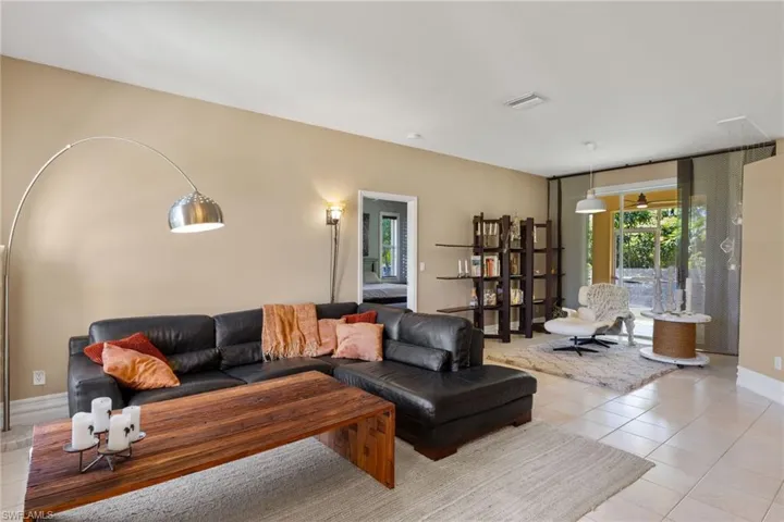 View of tiled living room