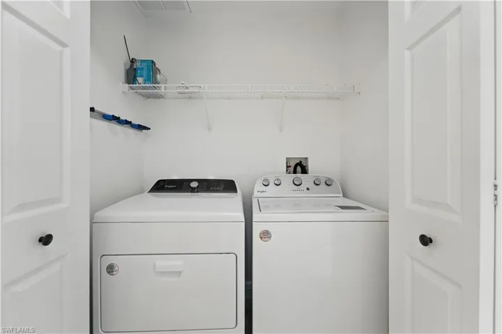 Washroom with separate washer and dryer
