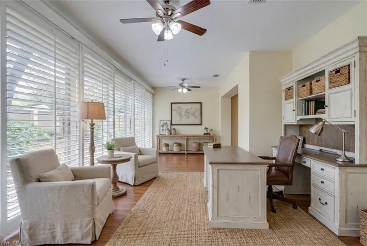 Florida Room staged as office