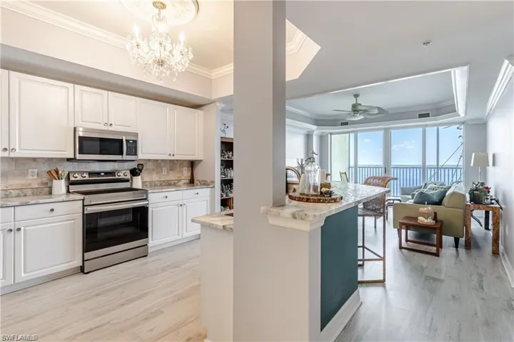 Kitchen view from end of hall