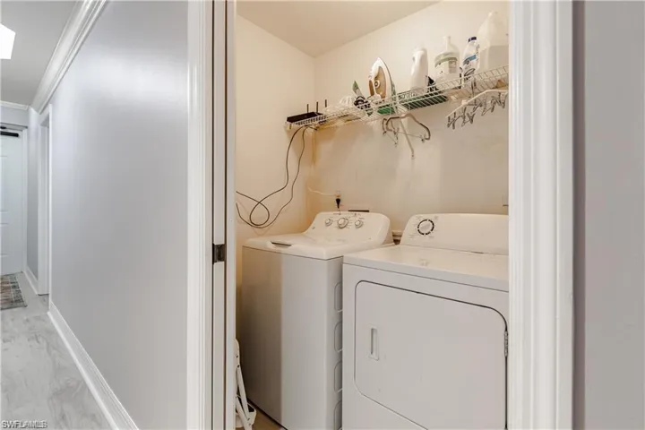 Laundry at end of hall
