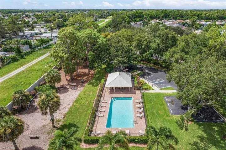 Community Pool and Playground area aerial view