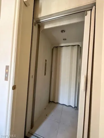 Corridor with private elevator