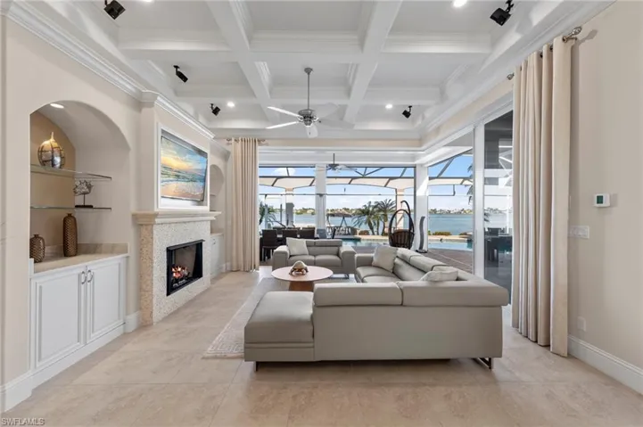 Family room with gas fireplace