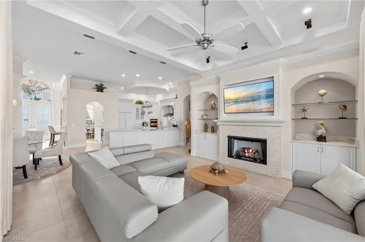 Family room with gas fireplace