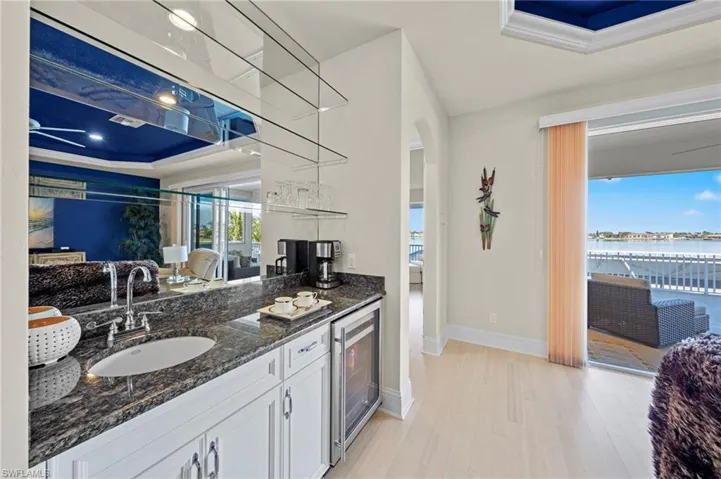 Wet bar by media room
