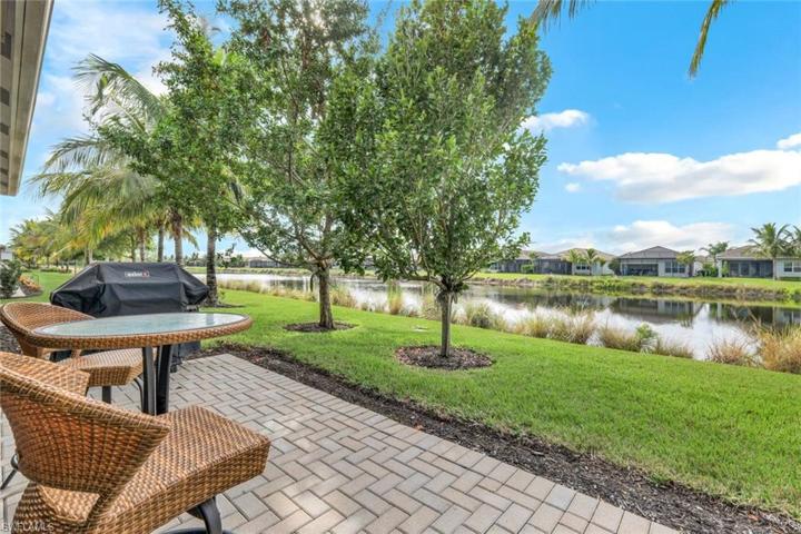 Large patio overlooking the lake is the perfect place to grill with family and friends.