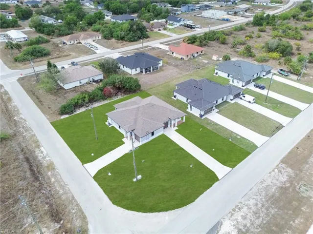 Aerial view of residential area