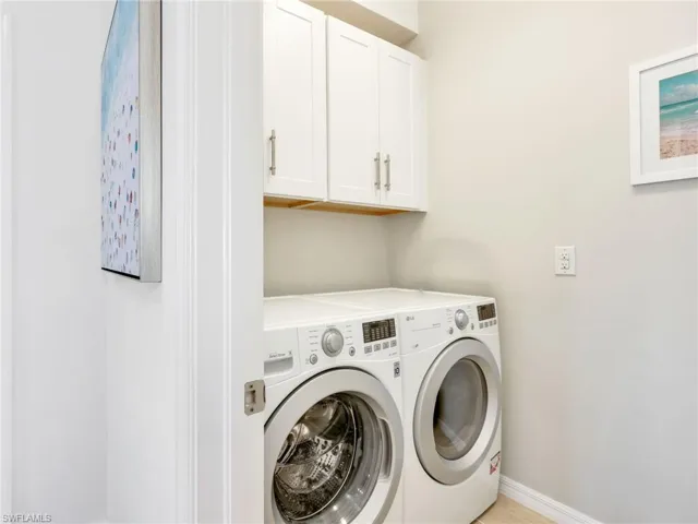 Laundry Room with LG Front Load Washer and Dryer