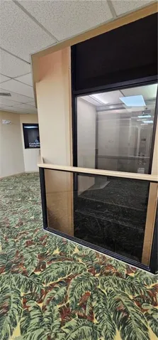 Detailed view of a drop ceiling