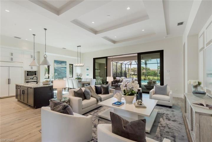 Large great room with open concept living. Images of a previous model. This home may not include all features shown.
