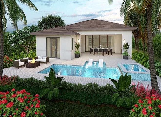 Resort style pool and spa with exquisite landscaping. Images of a previous model. This home may not include all features shown.
