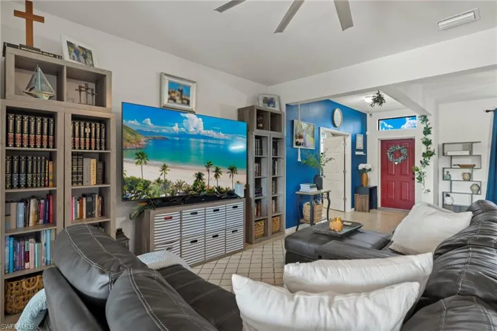 Living room with ceiling fan
