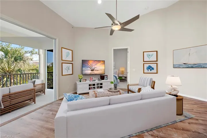 Virtually furnished living area and lanai