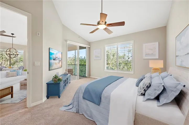 Virtually furnished primary bedroom