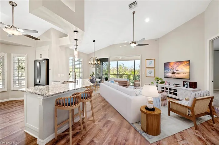 Virtually staged living area