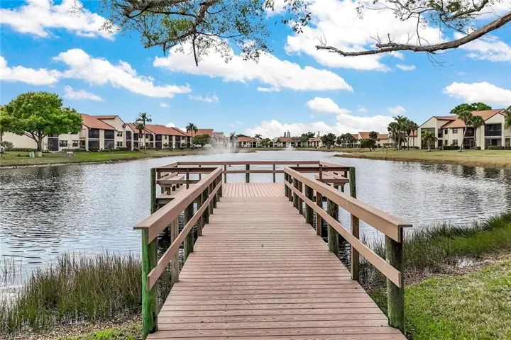 Fishing dock at Club at Crystal Lake Condominium community.