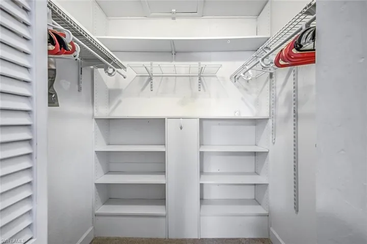View of walk in closet.