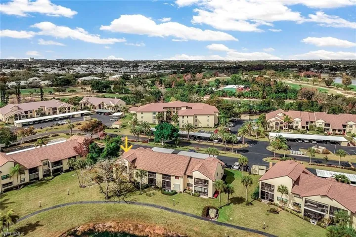 Aerial view of back of 8475 Charter Club Circle.
