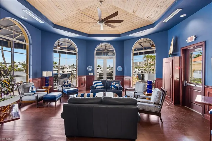 This is the Marina Clubhouse that you can enjoy as a slip owner. There are liquor lockers for rent as well.