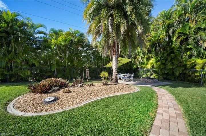Fenced yard with a patio