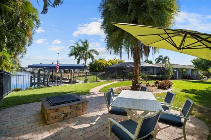 View of patio featuring an outdoor fire pit and outdoor dining space