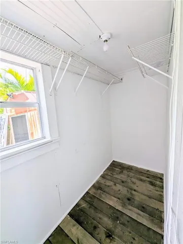 Spacious closet with hardwood / wood-style flooring