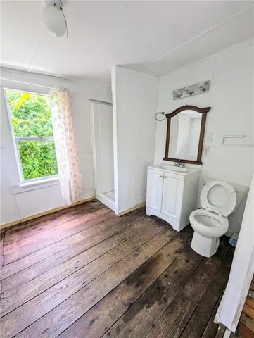 Bathroom featuring sink, hardwood / wood-style flooring, and toilet