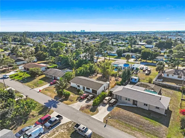 Aerial view of residential area