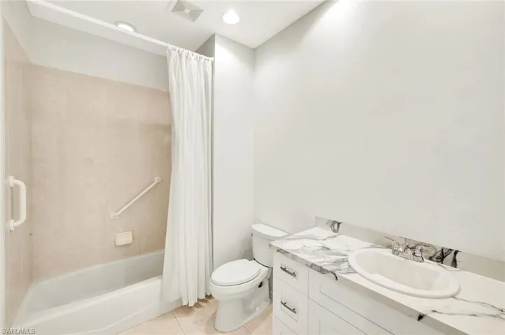 Geust Bedroom with Shower/Tub combo and updated vanity