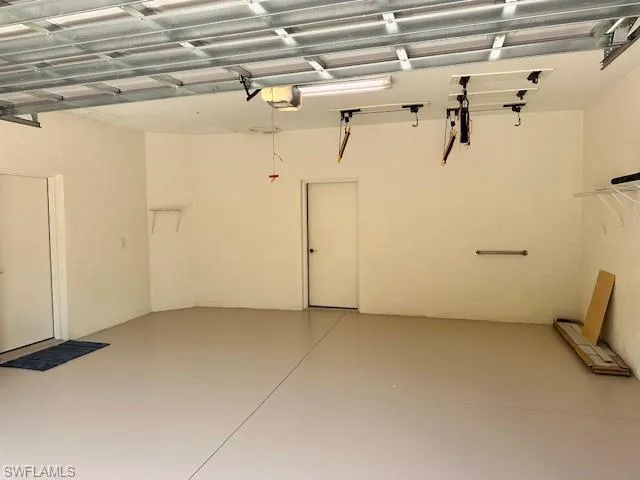 Freshly painted garage floor