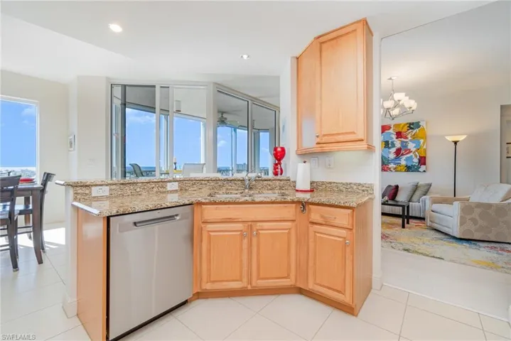 STUNNING WATER VIEWS FROM THE KITCHEN/DINING AREA.  BRAND NEW DISHWASHER.