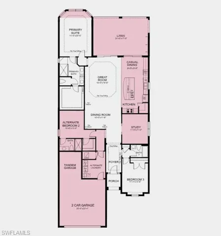 Structural options added include: Gourmet kitchen, study with double doors, bay window at primary suite, casual dining extension, covered extended lanai, tray ceilings at primary suite and gathering room, tandem garage, and outdoor kitchen rough-in.