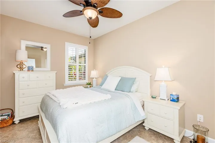 Bedroom with a ceiling fan