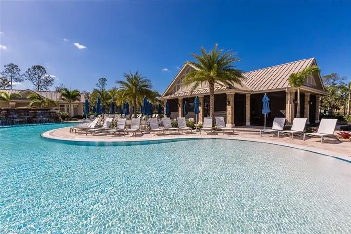 Community pool featuring a patio