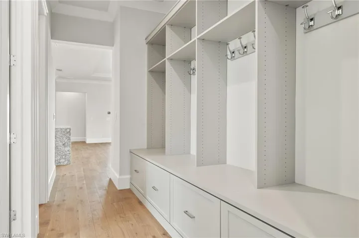 Mudroom featuring light hardwood / wood-style floors
