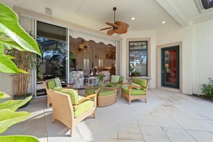 View of patio / terrace with ceiling fan