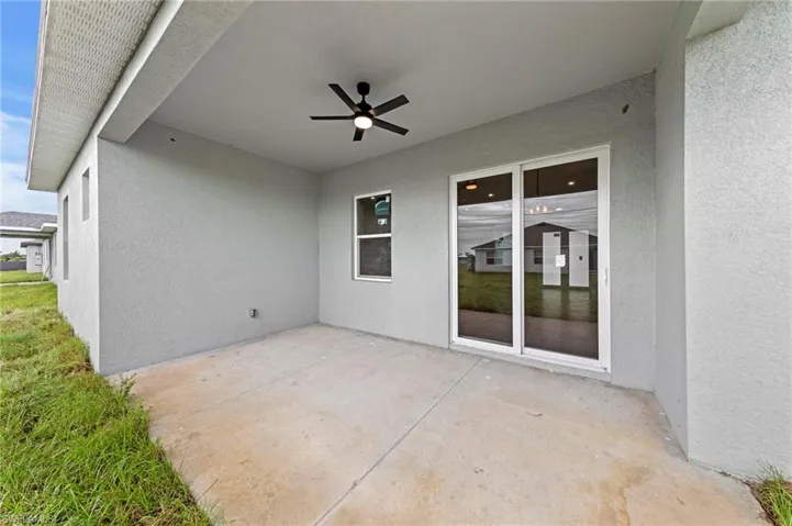 View of patio / terrace featuring ceiling fan