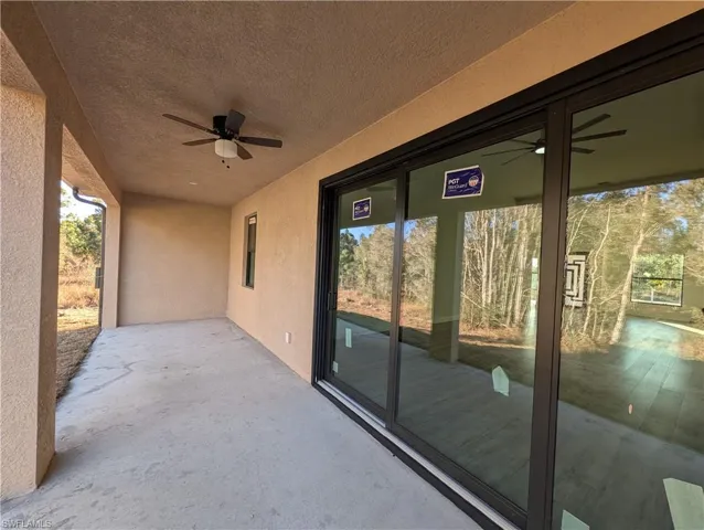 View of patio / terrace featuring a ceiling fan