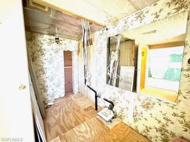 unfinished master bathroom.  Plumbing and electrical in
